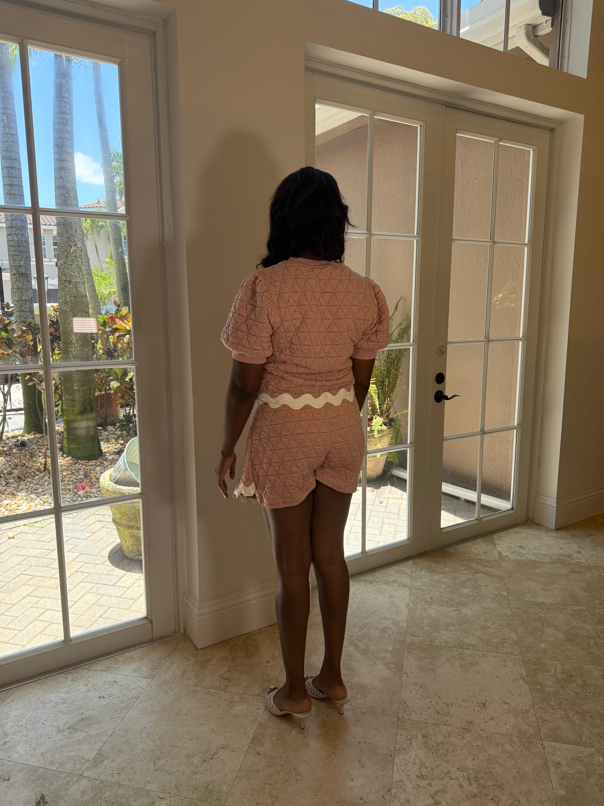 Quilted Puff Sleeve Top and Bottom