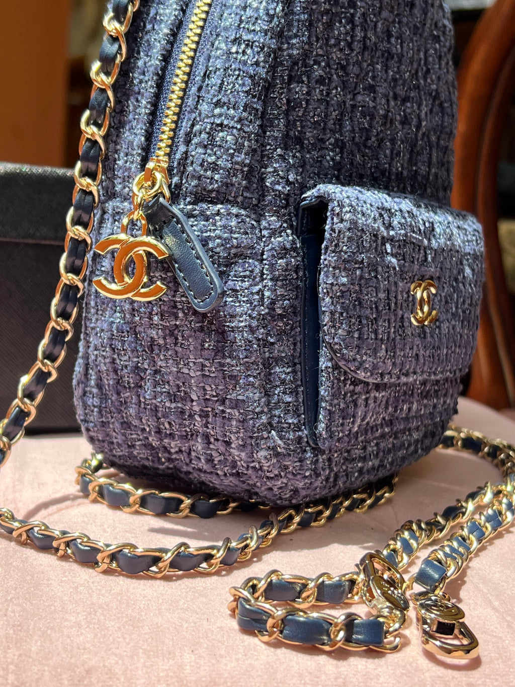 Chanel Blue Back Pack