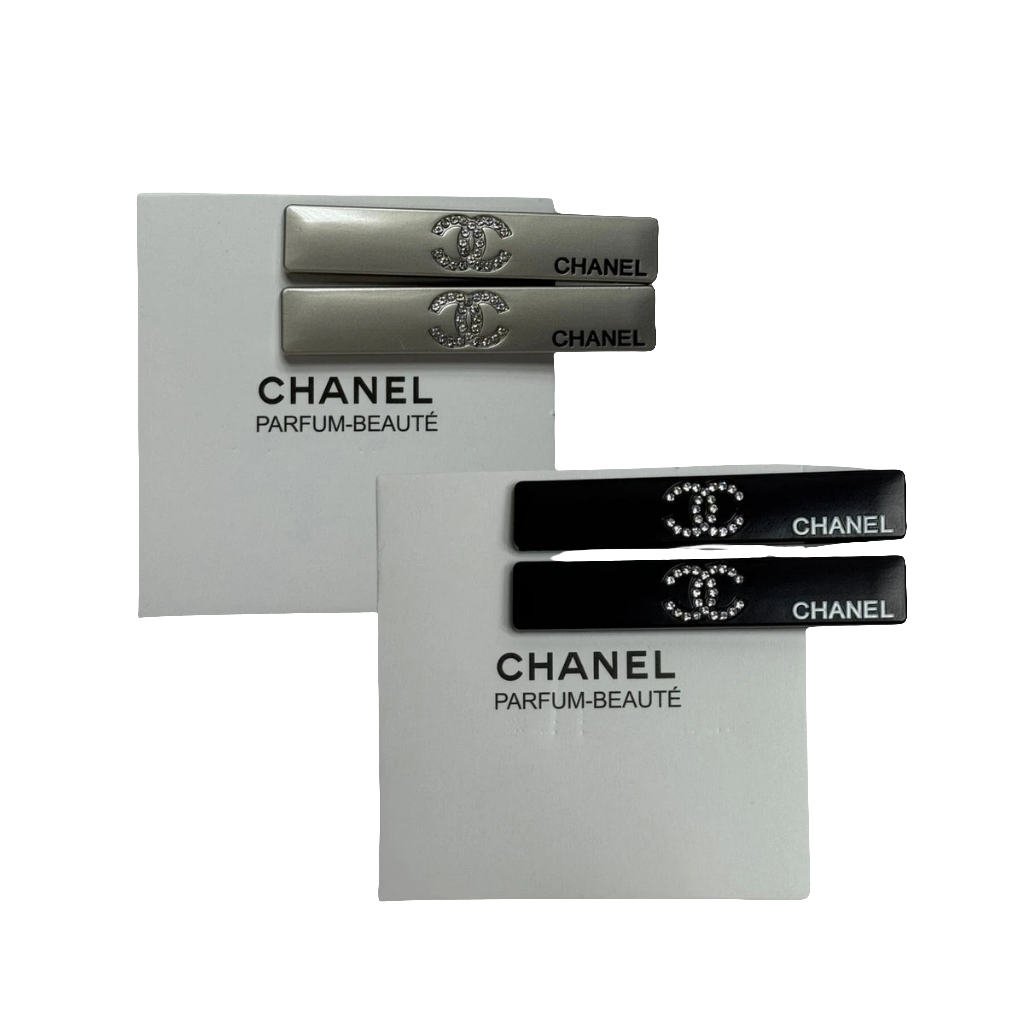 Chanel Beauty Hair Clip Set (2 Pcs) | New with Box - Black & Silver