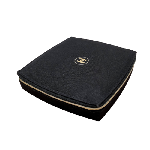 Chanel Beauty Black Canvas Makeup Bag