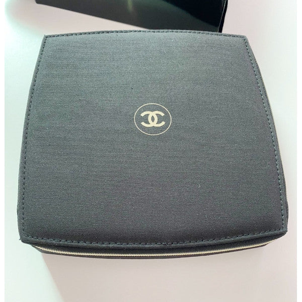 Chanel Beauty Black Canvas Makeup Bag