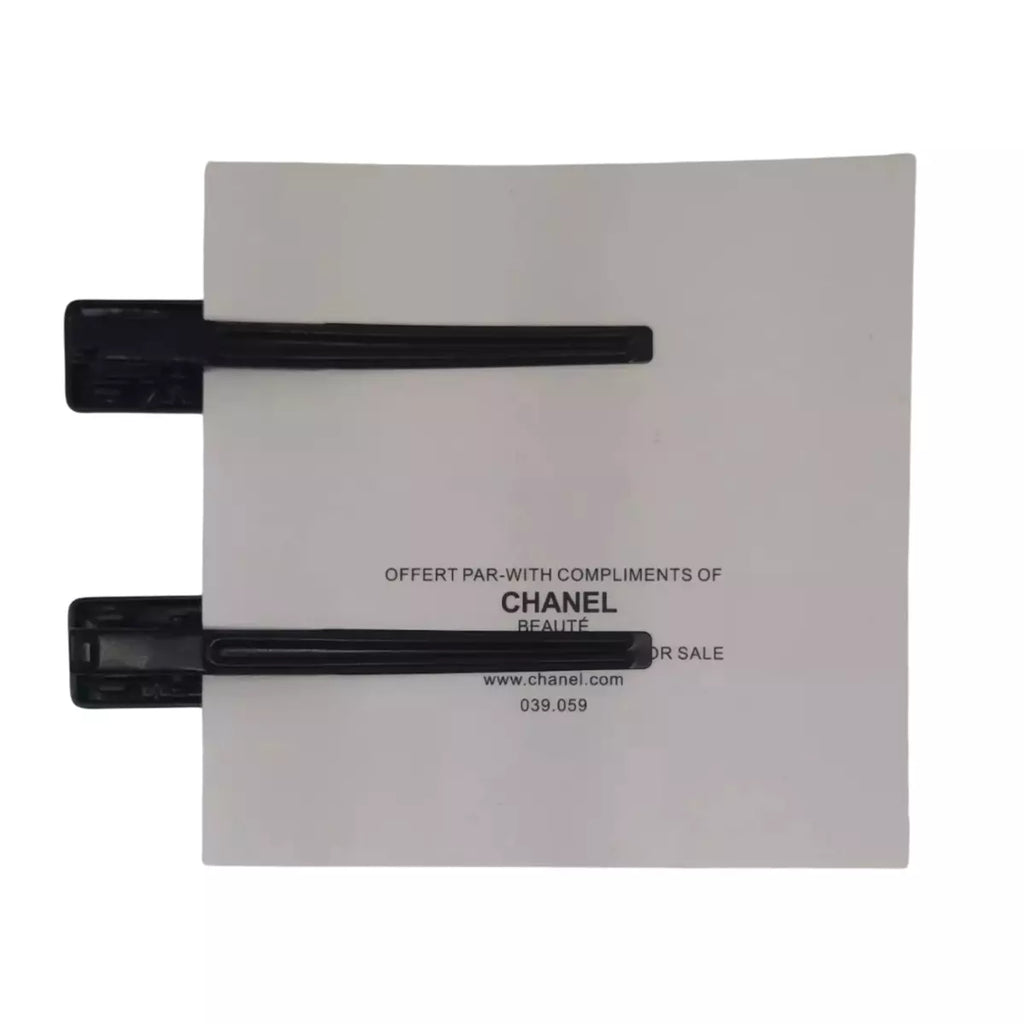 Chanel Beauty Hair Clip Set (2 Pcs) | New with Box - Black & Silver