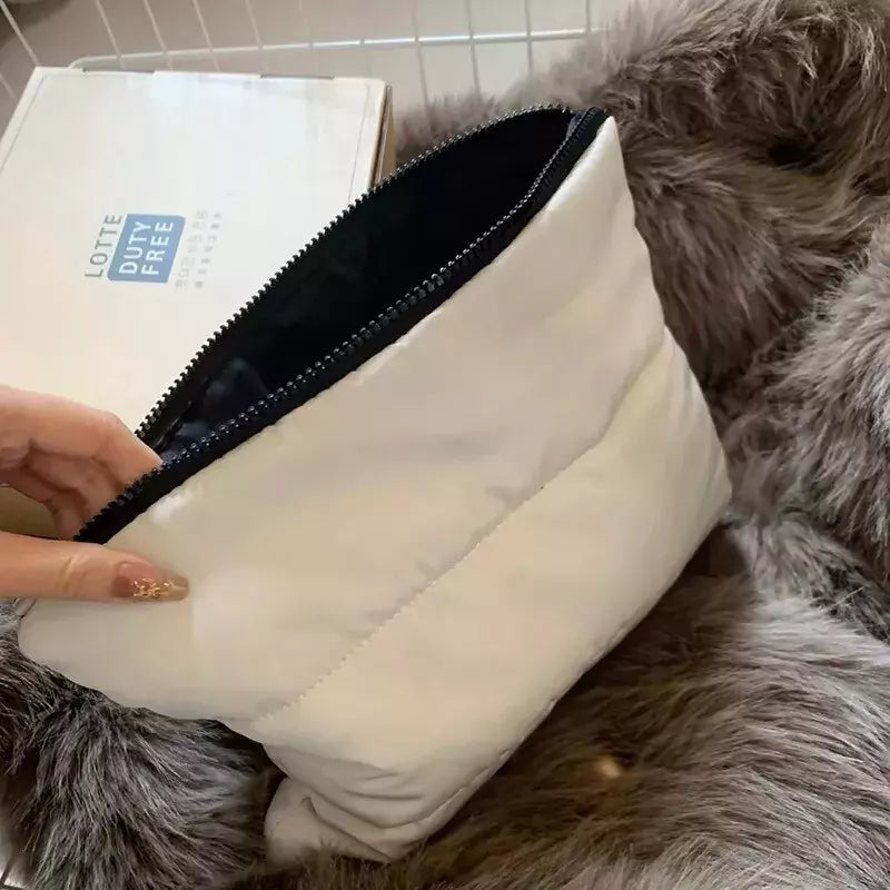 Chanel Beauty Gift Black\White Puffy Makeup Bag Pouch Clutch Cosmetic Case-NEW